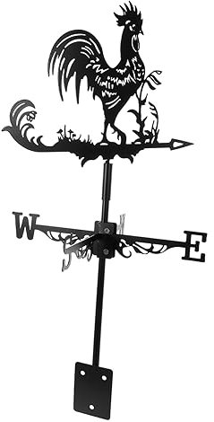 VINTORKY Hahn-windfahne Für Dach Elegante Metall-richtungsfahne Wetterfahne Hühnerdekor