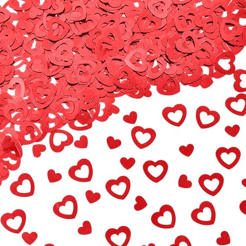 SoeUyd Herzkonfetti, Konfetti Weihnachten, Glitzer Konfetti, Herz Deko, Konfettis Geburtstag Deko, Dekorationen für Jahrestag, Geburtstag, Weihnachten, Valentinstag Dekorationen