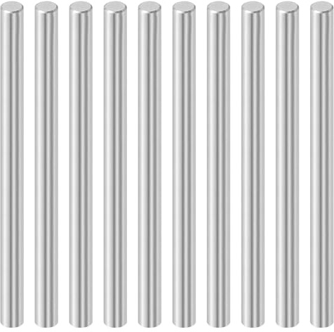 QUARKZMAN 10 Stück Zylinderstifte 6 mm x 80 mm Metallstift, 316L Edelstahl Zylindrische Dübelstifte Regalstützstift Stiftstange Befestigungselemente Metallregalstifte Silberton