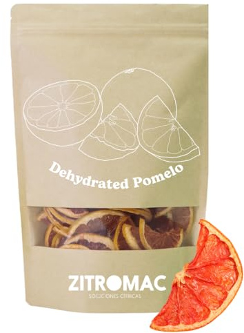 100gr Pomelo Deshidratado para cóctel. Fruta deshidratada sin Azúcar para Coctel, Decoración, Repostería, Navidad, Bebidas Rodaja de Pomelo Seca 100% Natural sin Aditivos.