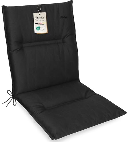 Herlag Niedriglehner-Auflage Greta 100x50x7cm - Green-Line: Bezug aus 100% recyceltem Polyester - Sitzauflage mit Fleck- & UV-Schutz - Polster für Niederlehner-Gartenstühle - Öko Tex 100 - Anthrazit