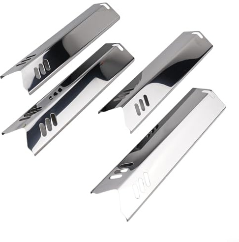 ComfyHarbor Set di 4 griglie a gas per barbecue, in acciaio inox, copertura per bruciatori termici, 38,1 cm, parti di ricambio per barbecue all'aperto