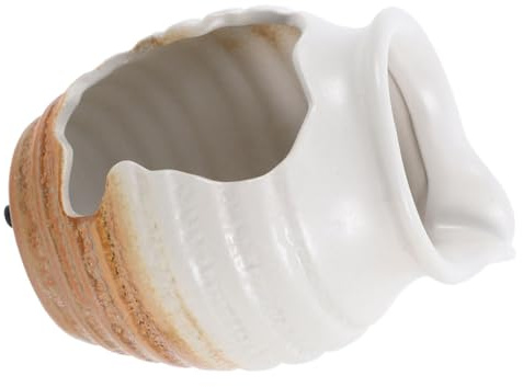 HEMOTON Keramikglas Wasserbrunnen 12.40X9.80X9.00Cm Ökologischer Gartendekor Zirkulierender Wasserfall Tontopf Für Innen- Und Außenbereich Teich Zubehör