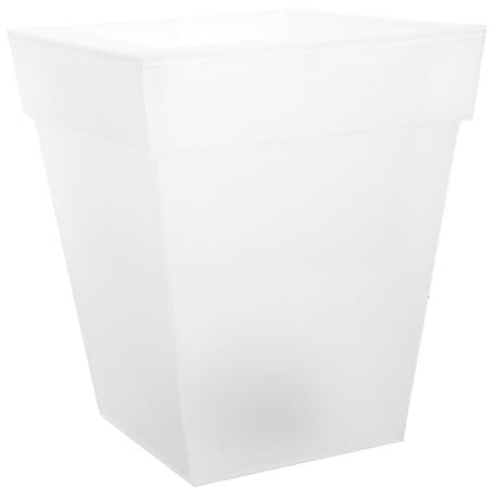 INOOMP Macetero Solar Plástico Con Luz Blanca Para Jardín Florero Decorativo Cuadrado Lámpara Ambiental Para Exteriores y Césped Práctico y Fácil De Limpiar