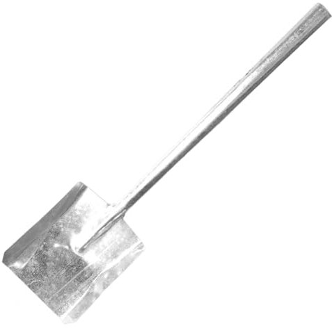 MOUNTTU Pala per Camino, Pala per Carbone in Ferro con Manico Lungo, 49, 9 x 11, 9 cm, Robusta, Multiuso, per mescolare, spostare Terra, Sabbia, Cemento, Neve, Cenere, con Manico Lungo, da giardi