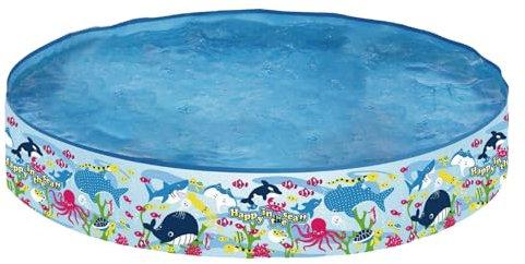Piscine Hors Sol Pataugeoire Ronde, Piscine pour Animaux Pliable, Piscines De Jeu Portable Non Gonflable, 150x150x25cm