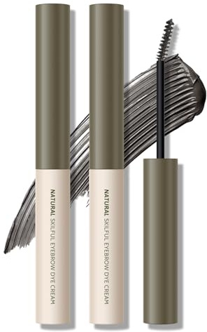 KYDA 2 Stück getönte Augenbrauencreme, ultrafeiner Pinsel, getöntes Augenbrauengel, wasserdicht, wischfest, Augenbrauen-Maskara, langes Tragen, natürliches Augenbrauen-Make-up，Cold Grey