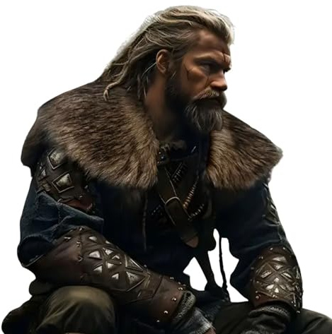 Cape aus braunem Kunstfell mit Schnalle für Krieger Wikinger Mittelalter LARP Cosplay Fantasy