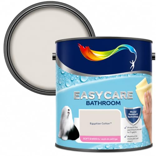 AXpower Inspirational Technology Empowering People Bathroom Paint 2.5L – Soft Sheen Egyptian Cotton – Moisture & Steam Resistant Wall & Ceiling Paint – Mould Resistant Washable Finish for Bathrooms