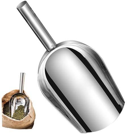 Gcroet 1 st skopa i rostfritt stål, 27,6 cm multifunktionell metallskopa matkvalitet diskmaskinssäker glasskopa för mat, foder, spannmål, frö, is