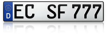Schilderfabrik Kfz-Kennzeichen Wunschprägung Euro Nummernschild 520x110mm PKW