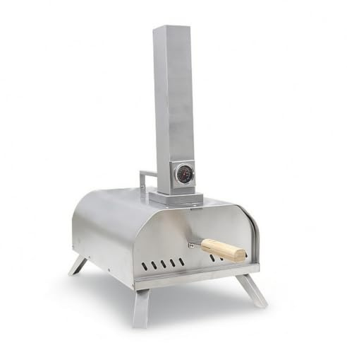 Gralara Four à Pizza Portable Four Extérieur de Jardin Poêle à Bois Four à Bois en Acier Inoxydable à Chauffe Rapide avec Cheminée Convient aux Réunions Familiales Camping Fêtes en Plein Air 11pouces