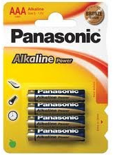 Panasonic AAA Alkaline Power Batteries - Panasonic LR03 bronze alkaline batteries