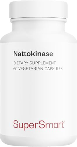 Supersmart - Nattokinase - Elevato Contenuto di Vitamina K2 - Enzima Fibrinolitico Giapponese per la Salute del Sistema Cardiovascolare | No-OGM & Gluten Free - 60 Capsule