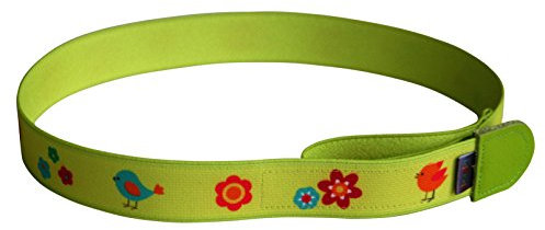 Ed&Kids Kindergürtel Ohne Schnalle Elastisch Größenverstellbar Blumen und Vögel Größe M