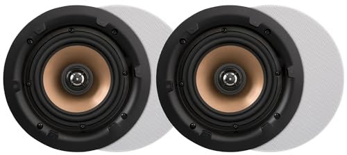 Artsound HPRO525 Enceintes murales/Plafond 5,25 Pouces, 20-120 Watt, pour Maison, Salle de Bain, Cuisine, Bureau, HiFi, avec Tweeter orientable, cône alu, gabarit, Rond, 200x80mm, <50m²