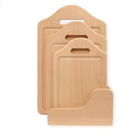 bütic 4 Piezas de Tabla de Cortar Set trinchar Tablas Rectangular o Capilla + Soporte