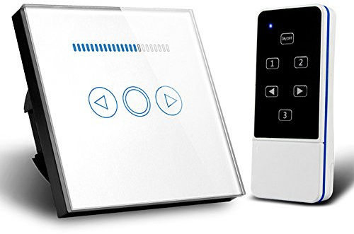 Touch Dimmer Schalter 500W Fernbedienung gehärtetes Panel Dimmer Lichtschalter (Weiß)