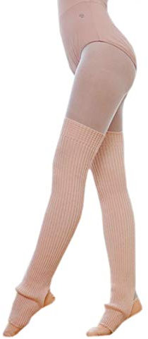 ACVIP Damen Overknee Stulpen Beinwärmer Ballettstulpen mit Fersenloch(Nacktes Rosa)