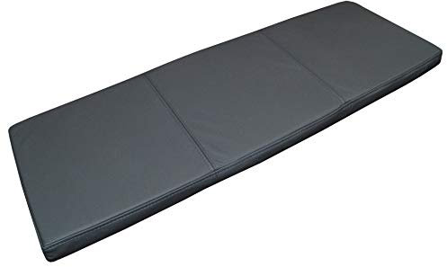 Quattro Meble Dunkelgrau Echtleder Bankauflage Sitzkissen Lederkissen Sitzpolster Bank Auflage doppelt genähtes Echt Leder Kissen Sitzauflage (50 x 120 cm)