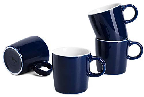 Sweese 3.5oz Porcelain Espresso Cups Set of 4, Mini Coffee Mugs Demitasse Cups - Navy