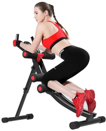 Fitlaya Fitness Core & Abdominal Trainers AB Workout Machine Home Gym Exercise Machine Ab Cruncher Foldable Fitness Equipment (red01)