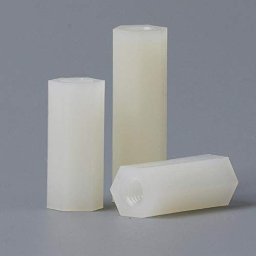 Nylon Column Hexagon Stud Double Pass, Screw Column Insulation Isolation, Spacer Column Support Column-M3 * 13 【50 pcs】