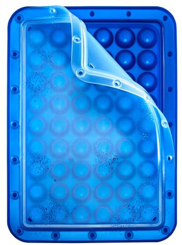 Lurch 240770 Ice Former Arctic Kugel Ø2cm blau Eiswürfelform für 54 Eiswürfel mit transparentem Deckel blau
