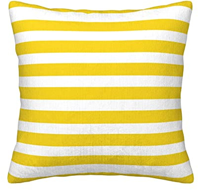 Limone Zest strisce gialle modello stampa peluche federa semplice cuscino decorativo quadrato cuscino stampato su entrambi i lati federa 45x45cm