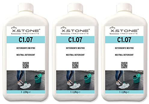 Detergente a PH NEUTRO PURO delicato per PULIZIA QUOTIDIANA DI PAVIMENTI in marmo, granito, pietra naturale, ceramica, gres porcellanato ecc. Pack 3x1 Litro