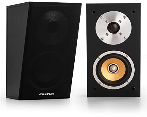 auna Two Hi-Fi Subwoofer, 60W RMS Subwoofer Passiv, 100W Stereo Lautsprecher Boxen für Heimkino, Subwoofer klein mit Starkem Bass, 10cm HiFi Subwoofer mit Kompaktem Design & 2,5 cm Hochtöner