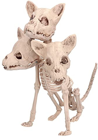 Boland - Dekoration Skelett Cerberus, 42 x 20 x 31 cm | Party Deko für Halloween, Karneval und Horror Mottoparty, Hund, Tiere