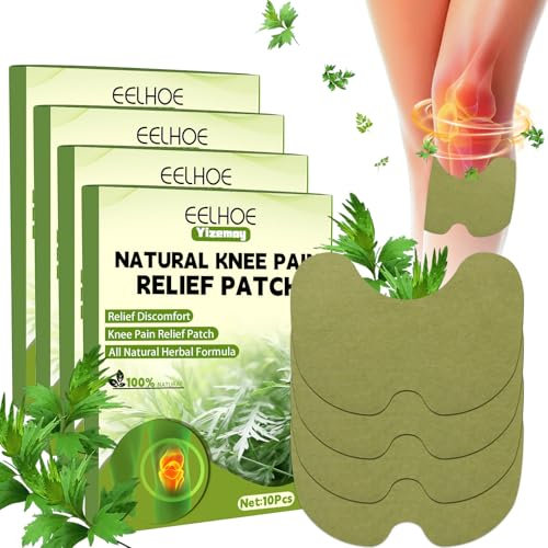 Knee Pain Relief Patches, 40Pcs Knee Patches Pain Relief Plaster Wormwood Herbal Knee Pain Relief Patches Relieves Muscle Soreness in Knee, Neck, Shoulder