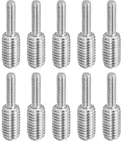 PATIKIL 10 Packung M4x0.7 zu M8x1.25 Doppel Ende Gewindebolzen 30mm Lang | Schraube Bolzen, Stab Bolzen Gewinde Reduzierer Adapter, 304 Edelstahl, für Möbel Hardware