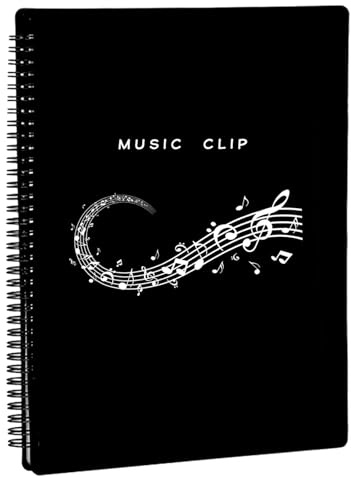 Sonwaha Notenmappe für Notenblätter Fasst 90 Blatt Notenmappe A4 Chormappe Schwarz A4 Notenhefter für Musiknoten Mappe für Notenblätter für Musiker und Band Music Note(30 Taschen/90 Seiten)