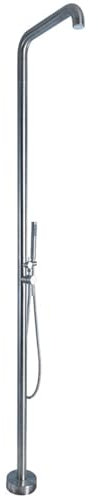 XJTNLB Gartendusche Edelstahl Warm Kalt Gartendusche Pooldusche Außenendusche Gebürsteter Edelstahl Einhebelmischer Inklusive Einer Schwalldusche Gebürstet,B