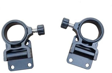 IUSOT Fishing Umbrella Holder, 2PCS Wall Mounted Parasol Clamp, Aluminum Alloy Fishing Box Bracket, Adjustable Pole Clamps Foldable Design for Outdoor Fishing Balcony Patio Use（black）