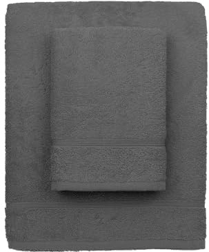 zer0bed, Toallas de baño Lila, Juego de 2 Toallas de baño, Toalla de Cara, Toalla de bidé, Color Liso, Antracita, 100% algodón, Juego de 2 Piezas
