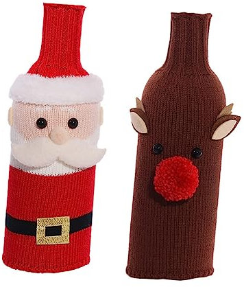 PRETYZOOM Weinflaschenhüllen Wiederverwendbare Waschbare Weihnachtspullover Für Weinflaschen Für Weihnachten