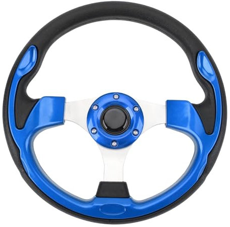 Volante de 13 Pulgadas, Estilo de Carreras Universal PU Aluminio Agarre Coche Volante con Tornillos y Llave para 6 Agujero Adaptador, Especificaciones de Instalación Incluidas