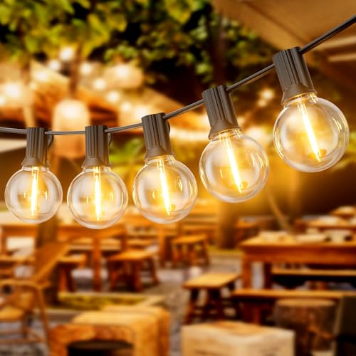 Dotrvmp G40 Lichterkette Außen 9M im Freien Girlande Lichter IP45 wasserdicht anschließbar,Garten Lichterkette wasserdicht für Veranda, Terrasse, Garten, Hinterhof, Balkon, 2700K Warm White