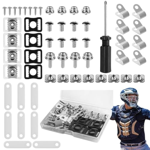 Football-Helm-Hardware-Kit, Sporthelm-Reparatur-Set | 57X Clips Schrauben Hardware-Kit | Helm-Ersatzteile, Football-Helm-Schrauben-Set für Hockey-Helm-Zubehör