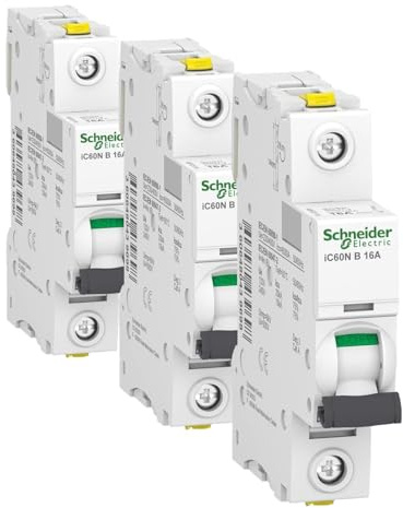 Schneider Electric Leitungsschutzschalter Acti9 iC60N, 1-polig, 16A, B-Charakteristik, 10kA, Artikelnummer A9F03116,3 Stück