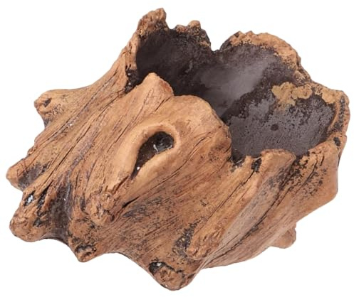 MOBUTOFU Maceta de Cemento Macetero Decorativo Permeable Forma de Tocón de Madera Retro para Jardín Exterior para Plantas Pequeñas y Suculentas