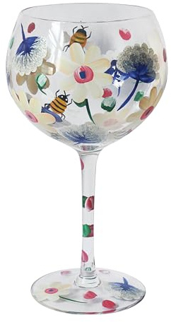 Lesser & Pavey Busy Bees Gin Glass Lynsey Johnstone for Cold & Hot Drinks | Stylish Gin Drinking Glasses for Water & Cold Drinks | Lovely Gin Glasses Tableware Gifts for Women & Men