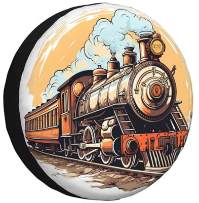 Generic Housse de pneu de secours pour transport de locomotive à vapeur, résistante aux intempéries et aux UV, protection universelle pour VUS, camping-car, remorque, camping-car, housse de pneu de