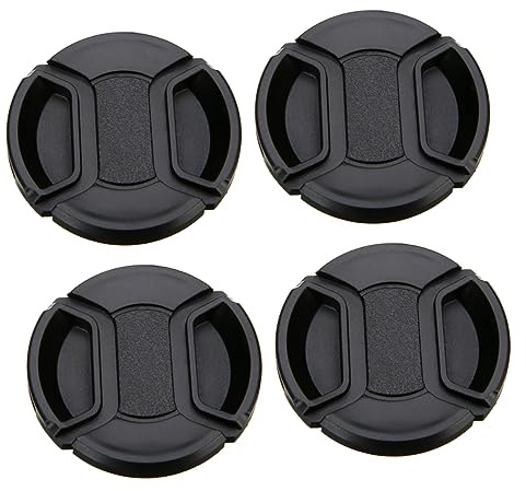 TEHAUX 4 Stück Objektivdeckel 52mm aus Kunststoff und Staubdicht für DSLR Kameraobjektiv Schutz vor Kratzern und Schmutz Kompakt und Praktisch