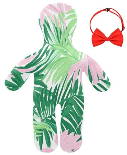 Foiosoh Cuscino a forma umana in pile cuscino da viaggio sollievo dallo stress per adulti verde palma