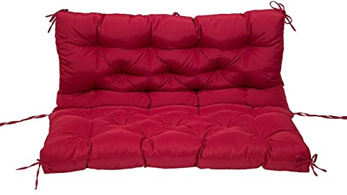 Waterproof Bench Seat Cover Red Garden Cushion for Outdoor & Indoor Hollywood Swing Cushion 150 x 100 x 10 cm & Stylish Furniture Protector