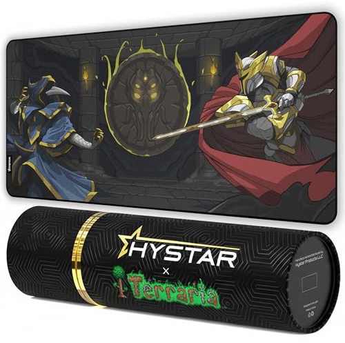 Hystar® x Terraria | Extended Gaming Mouse Pad | XXL 36 x 16 | 5mm Thick, Waterproof Surface, Smooth Polyester Fabric, and Natural Rubber Base (Lunatic Cultist)